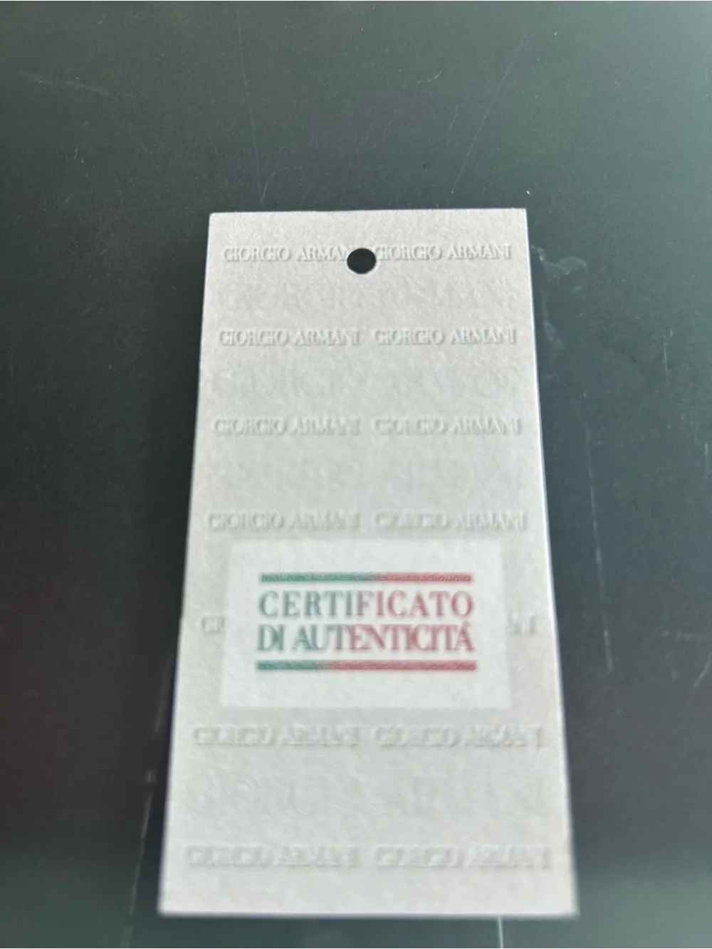 Giorgio Armani tag text